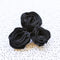 Black Rosette Fabric Flowers 3 Pieces